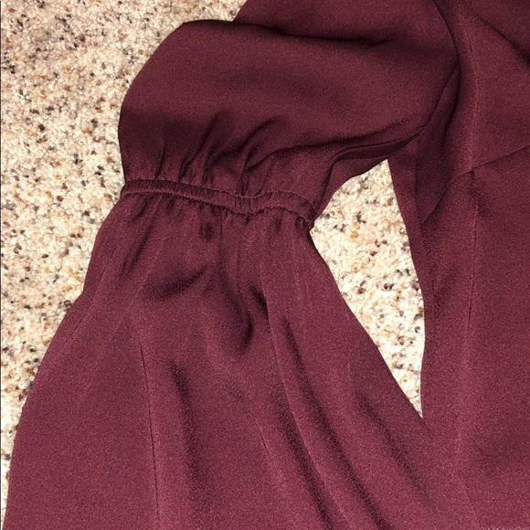 BCBGeneration burgundy bell sleeves deep v top - Picture 2 of 6